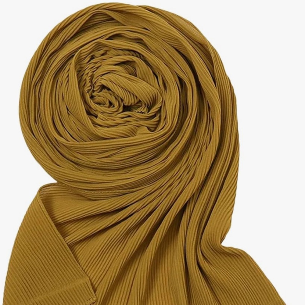 Chiffon Pleated Hijab Shawl Scarf Lady Wrap Beach Cover-Up